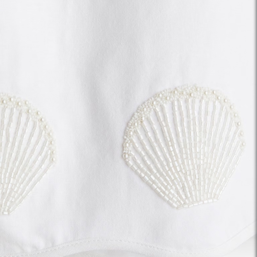 H&M White Beaded Mini Dress